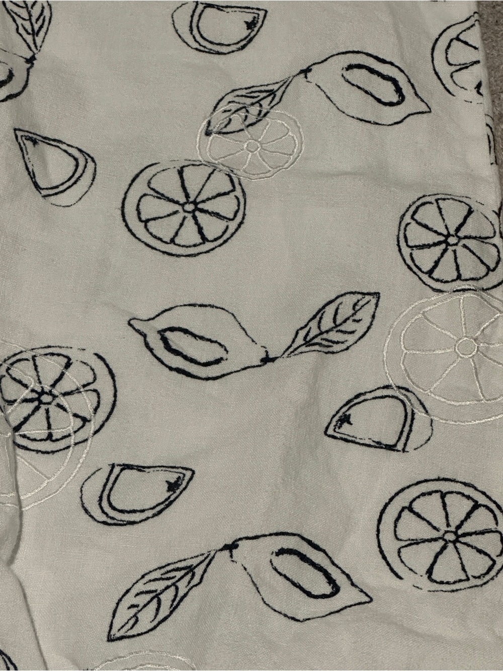 Laura Ashley Linen Citrus Lemon Print Cropped Pants Women’s Size 8 - Picture 7 of 8